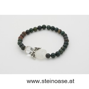 Armband Heliotrop & Engel Bergkristall